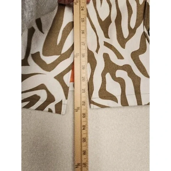 Patrick Christopher Blazer Animal Print Pockets  Orange Lining Size M - Picture 3 of 9